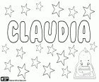 Claudia, nom d'origine latine. Forme féminine du nom romain Claudius