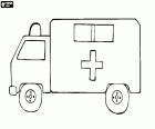 Un fourgon ambulance, une grande ambulance, un véhicule d'urgence santé