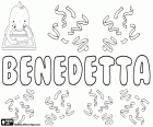 Benedetta, nom d'origine latine. Benedetta, nom féminin italien qui correspond au nom masculin Benedetto. Nom qui vient du Latin benedictus