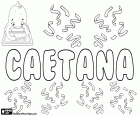 Caetana, nom d'origine latine. Nom féminin qui correspond à Caetano. Dérivé du nom Latin, Caietanus