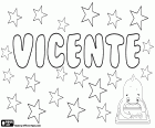 Vicente, nom en espagnol et en portugais. Vicente, dérivé du nom Latin Vincentius