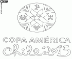 Le logo de la Copa America de 2015. La compétition de football entre les équipes nationales d'Amérique du sud du 11 juin au 4 juillet au Chili