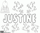 Justine, nom de jeune fille en anglais, français, allemand, norvégien et néerlandais. Justine, un nom dérivé du Latin Iustina