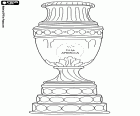 Le trophée de la Copa America de football. Tournoi international des équipes nationales des dix pays de la CONMEBOL, la Confédération de Football d'Amérique du Sud, et deux équipes nationales invités