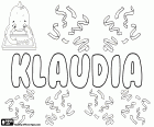 Klaudia, prénom féminin d'origine latine. Variante de Claudia, vient du Latin Claudius. Klaudia, nom en allemand, polonais, slovaque et hongrois