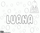 Luana, nom d'origines différentes. Luana, nom d'origine hawaïenne, sa signification est heureux. Luana, nom formé par la combinaison de Lou et Ana. Luana a des variantes comme Lewanna, Louann et Lujuana, parmi beaucoup d'autres