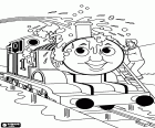 Thomas la locomotive à vapeur est heureux quand c'est le jour de nettoyage parce qu'après il regarde beaucoup plus lumineux