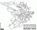 Le logo des Championnats du monde FINA de natation 2015. Du 24 juillet au 9 août à Kazan en Russie