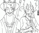 Les deux demi-frères Sabo et Luffy, ce sont aussi des demi-frères de l'Ace. Deux personnages de One Piece New World