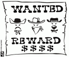 Une affiche de recherche et de capture des bandits des farwest