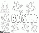 Basile, nom masculin en Français. En italien utilisé comme une variante de Basilio. Basile, nom d'origine grecque, dérivé du nom grec Basileios