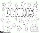 Dennis, nom pour garçon dans différentes langues comme l'anglais, allemand, suédois, danois et néerlandais. Dennis, nom dérivé du nom grec Dionysios, le Dieu grec du vin