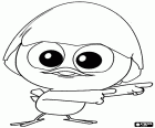 Le petit poussin noir Calimero montre la voie, un personnage d'animation de création italienne