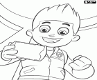 L'enfant Ryder est le leader des Paw Patrol. Il est qui prévient et coordonne les chiens en cas d'urgence