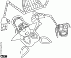 Mangle est une version remodelée de Foxy. Mangle semble un ventriloque, ce personnage est presque entièrement endosquelettique. Mangle a une deuxième tête entièrement mécanique