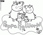 Le logo de Peppa Pig World, un parc d'attractions dédié aux personnages de Peppa Pig à Paultons Park, New Forest, Hampshire, Royaume-Uni