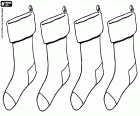 Décorer et personnaliser les quatre chaussettes pour les cadeaux de Noël