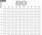 Compter jusqu'à numéro 80 ans avec les stars, quatre-vingts sont huit dizaines
