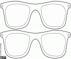 Une feuille de coloriage avec deux paires de lunettes pour décorer votre propre style