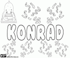 Konrad, nom masculin d'origine germanique. Konrad, nom pour garçon en allemand, polonais, suédois, norvégien, danois et slovène. Konrád, nom en tchèque, slovaque et hongrois