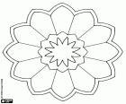 Un mandala avec une géométrie semblable à une fleur de Lotus à douze pétales