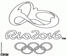L'emblème des Jeux olympiques à Rio de Janeiro en 2016, du 5 au 21 août