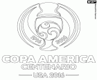 Le logo de la Copa América Centenario, États-Unis 2016, du 3 au 26 juin, pour commémorer les 100 ans depuis la première Copa America en 1916