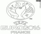 Logo de l'UEFA EURO 2016 ou Championnat d'Europe de football 2016. La compétition aura lieu en France du 10 juin au 10 juillet 2016