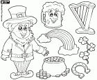 Coloriages de la fête de Saint Patrick. Le 17 mars est Saint Patrick, le patron de l'Irlande, Saint Patrick