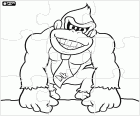 Puzzle de le personnage de jeu vidéo, Donkey Kong, le célèbre gorille de Nintendo