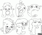 Les lettres des monstres de A à F. Les monstrueuses lettres A, B, C, D, E, F