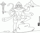 Seigneur Hanuman, un personnage de la mythologie hindoue, le Roi Singe, un des aspects du Dieu Shiva