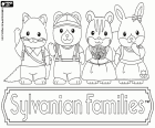Sylvanian Families, quatre figurines de la collection d’animaux anthropomorphes. Ces figurines sont de la société japonaise Epoch