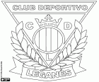 Logo de la Club Deportivo Leganés. Club de football fondé en 1928, dont le siège est à Leganés, ville proche de Madrid, et pour la première fois de son histoire va jouer dans la Primera División lors de la saison 2016-2017