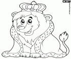 Le roi des Lions, le roi des animaux. Le Roi Lion avec la couronne et le cape