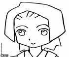 Le visage de l’Erika, une jeune fille de Medabots. Erika est l’amie d’Ikki