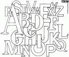 Une composition graphique avec les vingt-six lettres de l’alphabet Latin