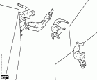Sur cette coloriage nous pouvons voir la séquence d’un traceur dans un saut. Un traceur est un pratiquant de parkour. Le parkour est une discipline qui consiste à déplacer de surmonter tous les obstacles trouvés uniquement à l’aide de votre propre corps. Une très bonne préparation physique est nécessaire pour la pratique parkour. La préparation mentale doit également évaluer les difficultés rencontrées dans le chemin en tenant compte des capacités propres. Le parkour est un sport extrême que cha
