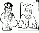 Un agent de police et un juge, deux représentants de la justice