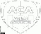 Emblème de l’Athletic Club Arles-Avignon, club de football dont le siège est dans les villes d’Arles et Avignon dans le sud de la France
