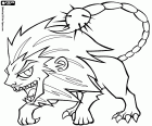 La Manticore est une créature légendaire des mythologies grecque et perse. Une bête à corps de lion et la queue du scorpion. L’apparition de cette créature mythique est différente selon les histoires, donc parfois aussi est représenté avec une tête humaine, ailes et queue du dragon