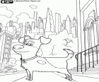 Dans ce coloriage le chien Max sur le trottoir d’une rue de Manhattan, New York. Comme des bêtes