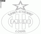 Insigne de Association Sportive de Saint-Étienne, club de football basé à Saint-Étienne, ville située dans la partie orientale et centrale de la France et le chef-lieu du département de la Loire