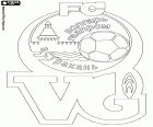 Logo de FK Volgar Astrakhan, club de football basé à Astrakhan, ville portuaire sur les bords de la Volga et la capitale de l’Oblast d’Astrakhan, dans la région de la mer Caspienne, dans le sud de la Russie européenne