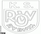 Emblème de KS ROW 1964 Rybnik, club de football basé à Rybnik, ville de la voïvodie de Silésie, situé au sud de la Pologne près de la frontière avec la République tchèque