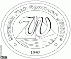 Logo de Suwalki Klub Sportowy Wigry Suwałki, club de football basé à Suwałki, ville sur la rivière de Czarna Hancza, dans la voïvodie de Podlachie, au nord-est de la Pologne
