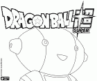 Le logo du Dragon Ball Super avec un robot curieux, personnage à la suite du célèbre anime-manga Dragon Ball