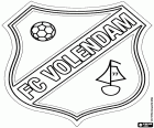 Bouclier de FC Volendam, club de football basé à Volendam, ville portuaire dans le nord-ouest des Pays-Bas, dans la province de Noord-Holland. Volendam est une attraction touristique ainsi que de l’Edam, ville voisine célèbre pour son fromage