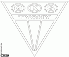 Bouclier de GKS Tychy, Górniczy Klub Sportowy Tychy, club basé à Tychy, ville de la voïvodie de Silésie, situé à 20 km au sud de Katowice, dans le sud de la Pologne