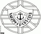 Logo de Varzim Sport Club, club de football, dont le siège est à Póvoa de Varzim, ville côtière de l’océan Atlantique, dans la zone métropolitaine de Porto, dans le District de Porto, dans la région du Nord du Portugal